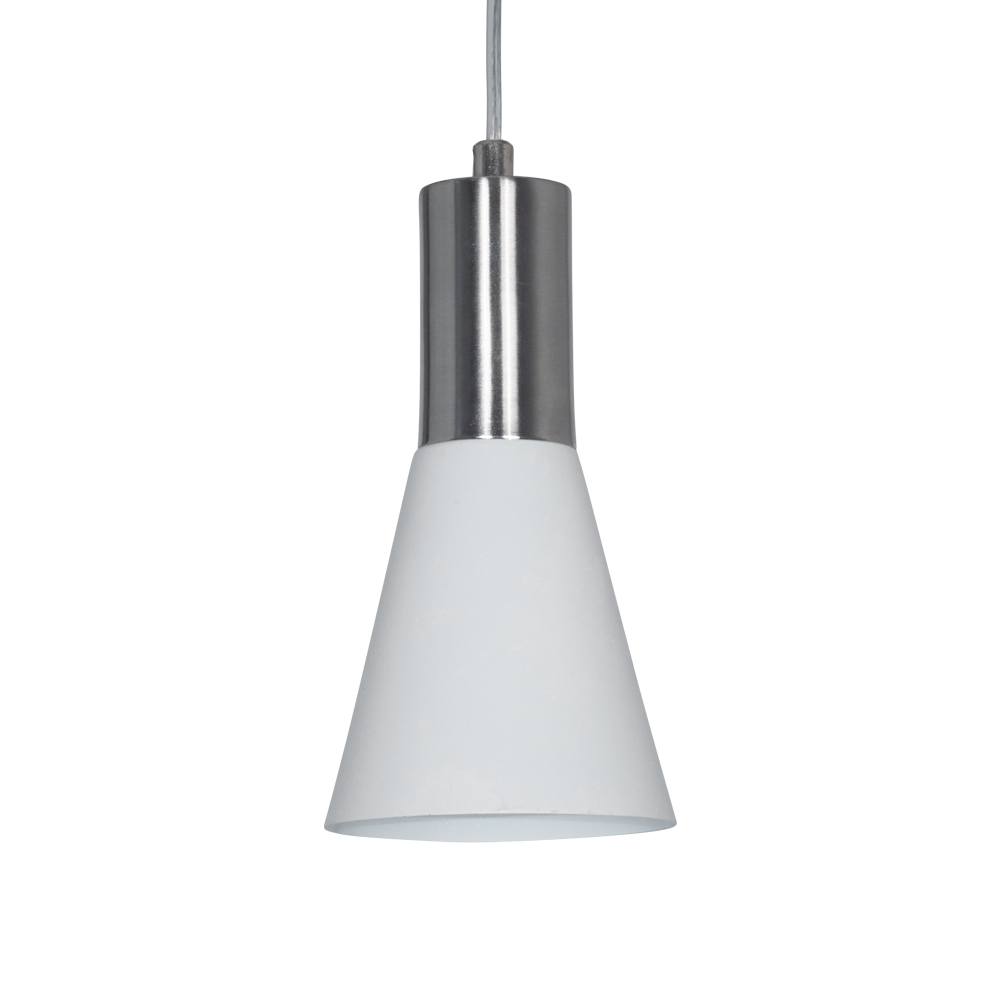 COLGANTE CONICO BLANCO+PLATIL 11,3CM 1XE27
